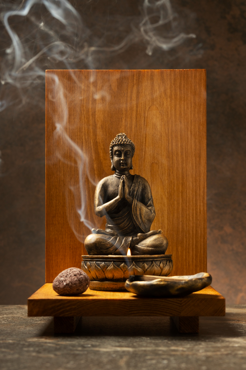 view-buddha-statuette-with-incense