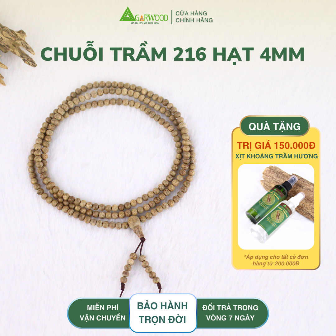 79 Vòng trầm 216 hạt trầm hương sinh học TTT