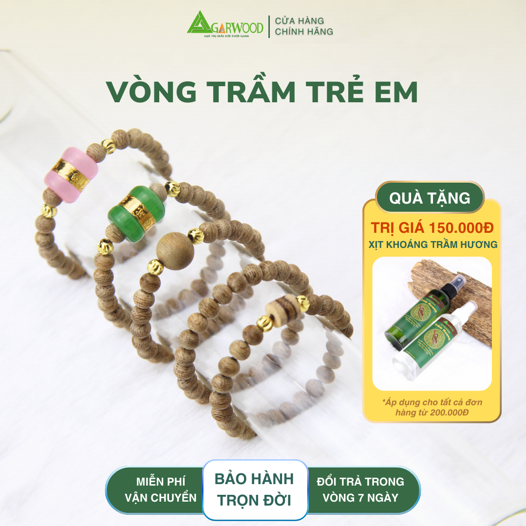 47 Vòng trầm trẻ em trầm hương sinh học TTT